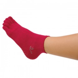 Chaussettes Pilates, fuschia (L / XL) avec orteils